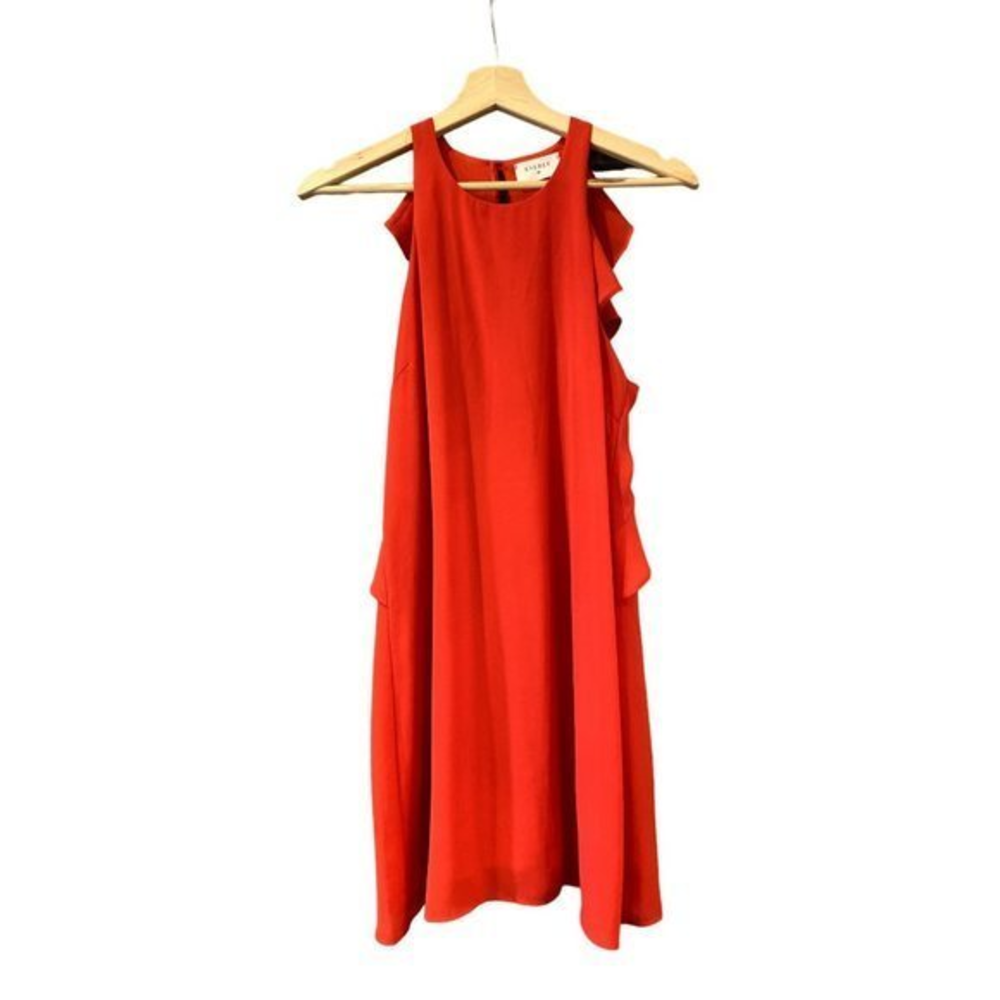 Everly Red Ruffle Back Mini Dress Small Sleeveless Cocktail Wedding Guest Party